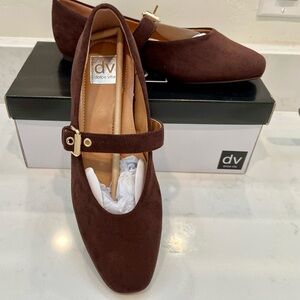 DV Dolce Vita Women's Mulaney Buckle Mary Jane Flats Chocolate Brown Size 8